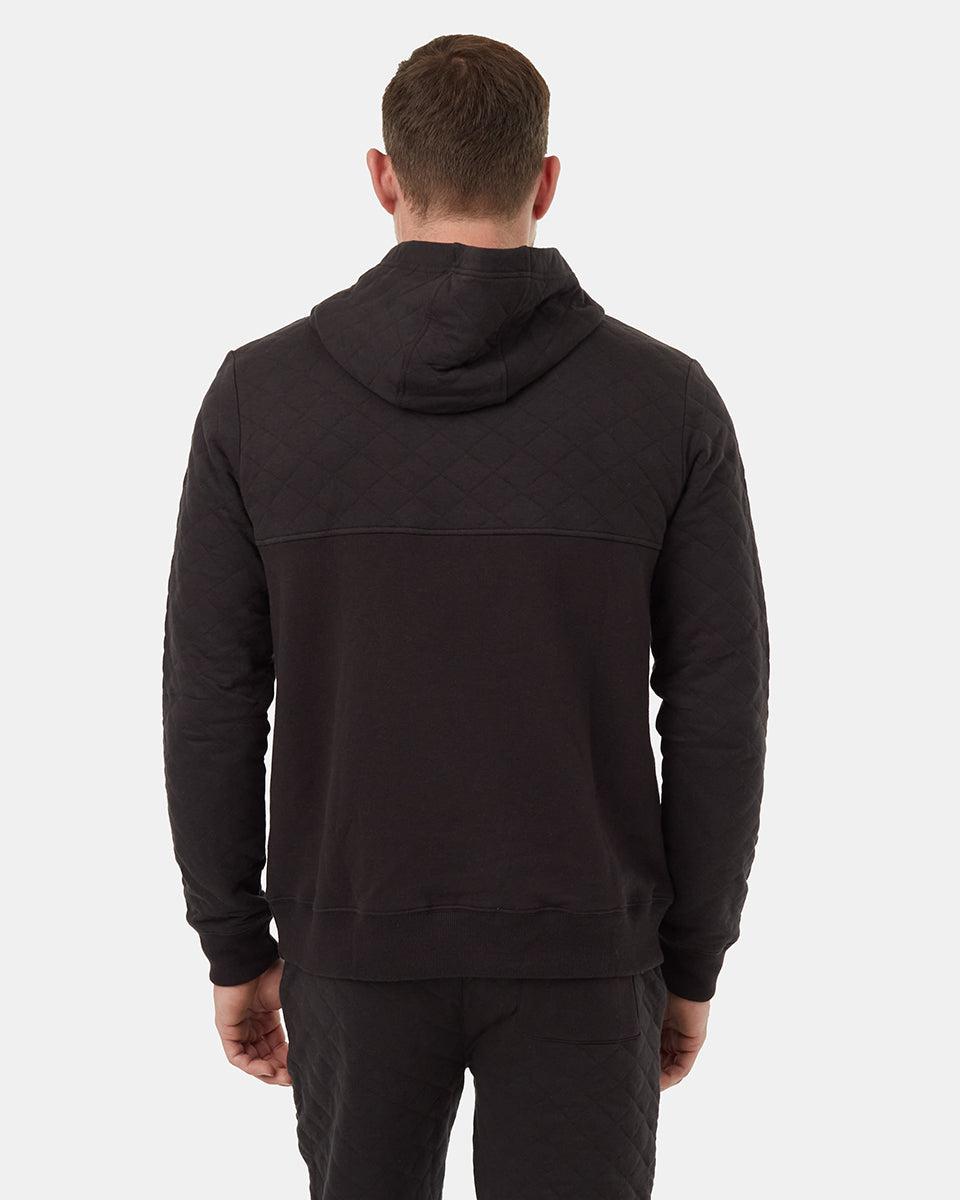 Tentree Quilted Block Hoodie In Meteorite Black