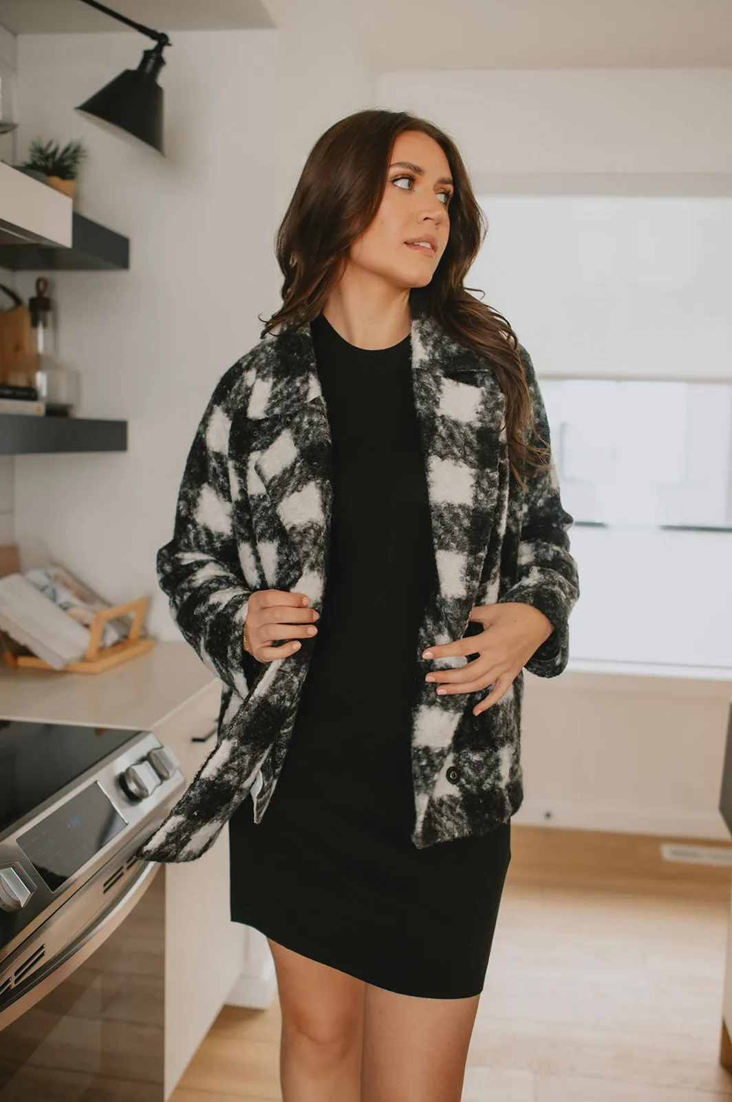 The Buffalo Check Boucle Jacket - Black