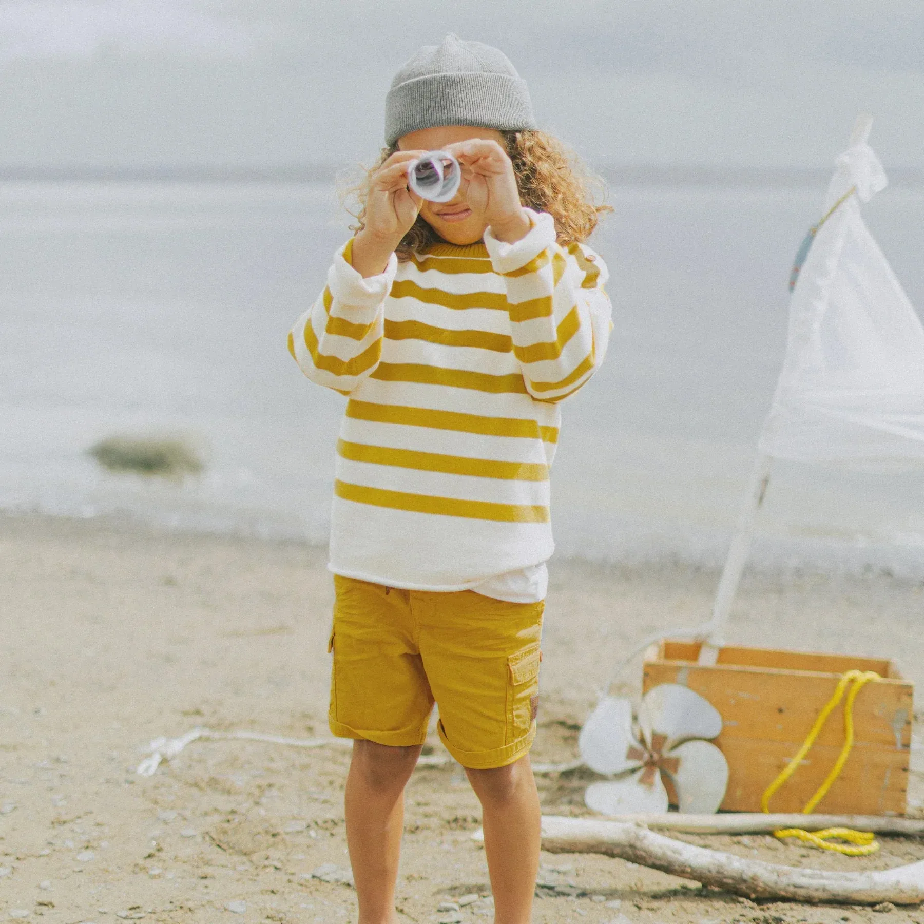 The Rutger Striped Sweater - Gradient Yellow - KIDS