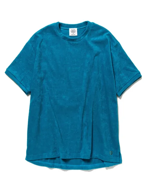 THING FABRICS PILE TOWELLING T-SHIRT - ENAMEL BLUE