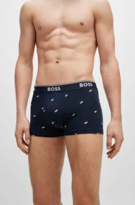 Three-pack of stretch-cotton trunks with logo waistbands