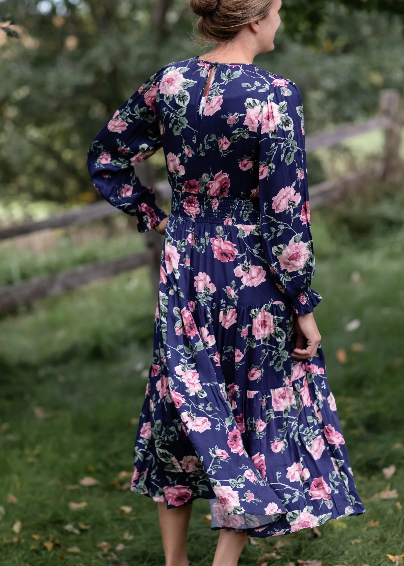 V-Neck Smock Waist Floral Maxi Dress - FINAL SALE