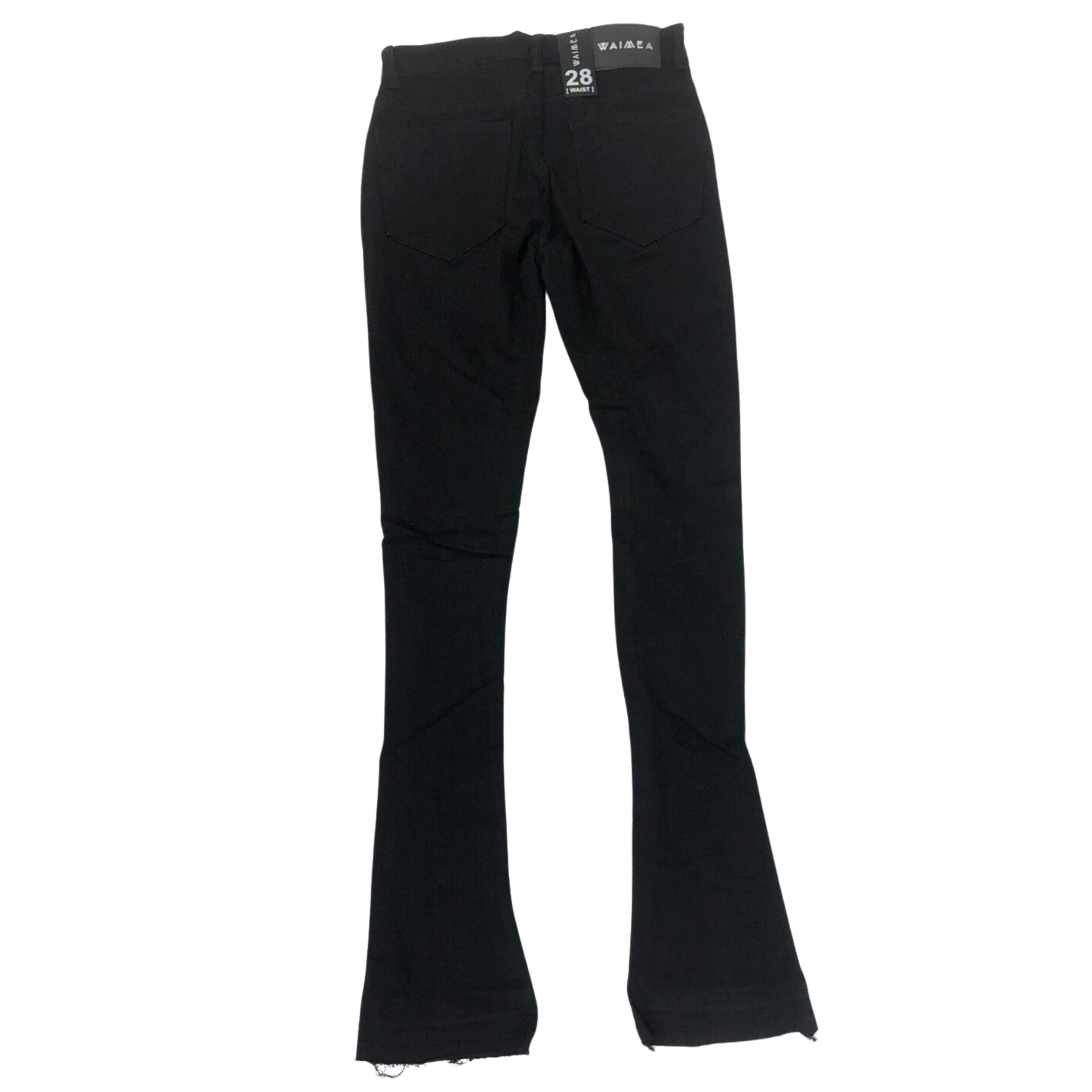 WAIMEA Men Distress Stacked Jeans - Jet Black