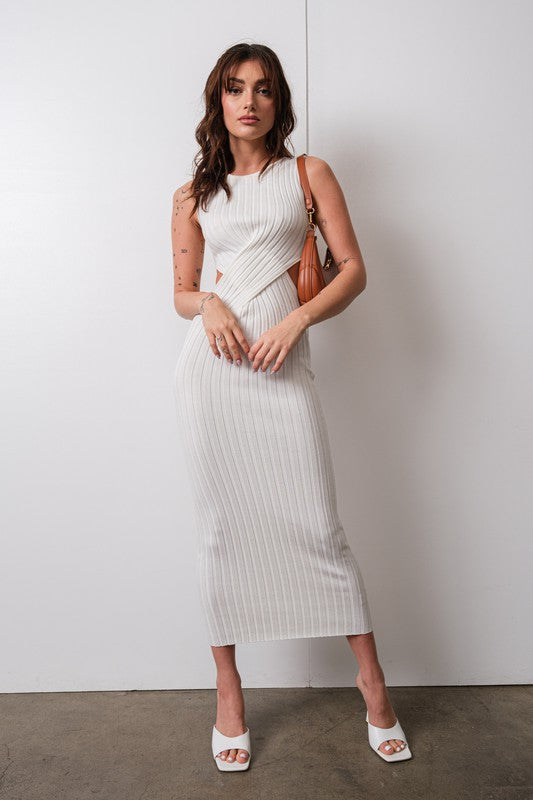 Waist Cutout Knit Maxi Dress