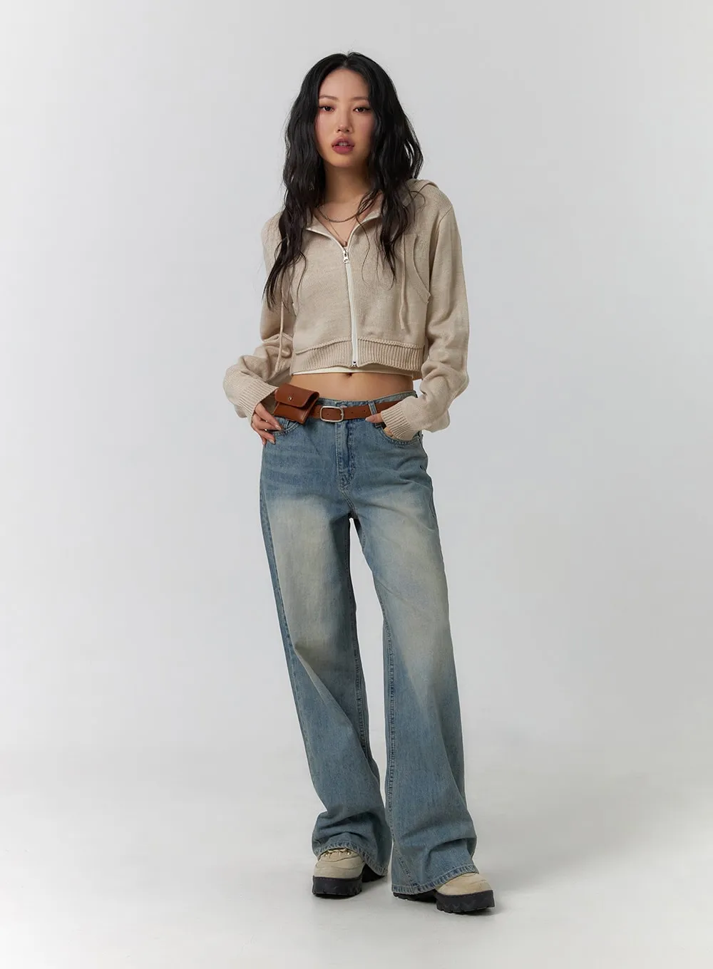 Washed Wide Leg Denim CF401