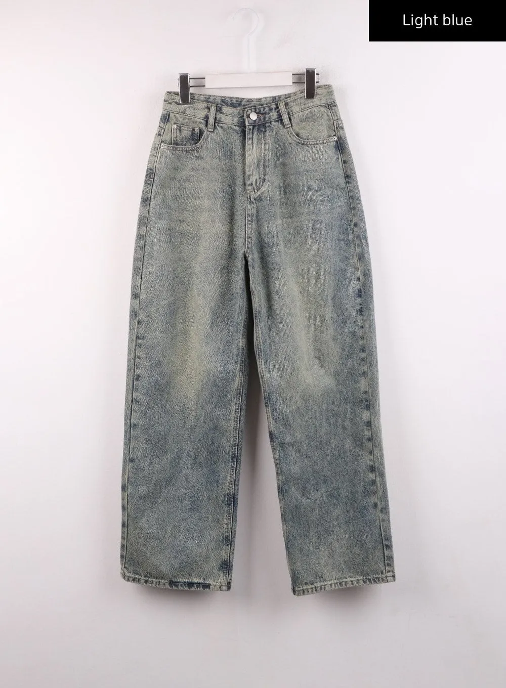 Washed Wide-Leg Jeans IJ430