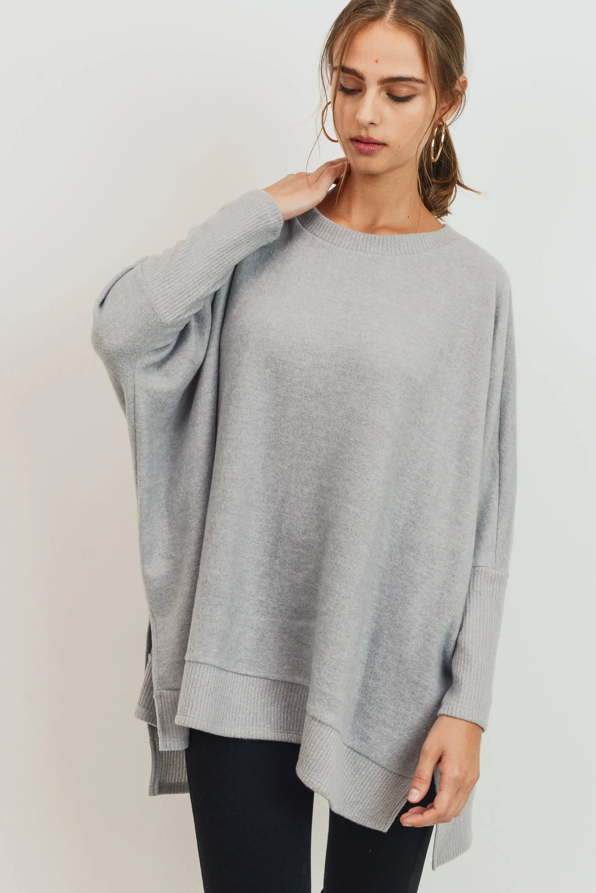 What More Can I Say Oversized Sweater Heather Gray