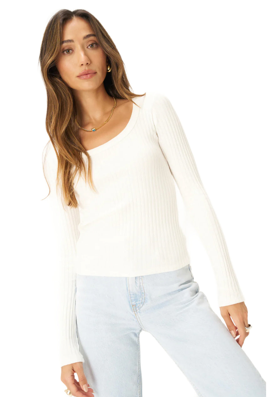 What's the Scoop- Rib Longsleeve White