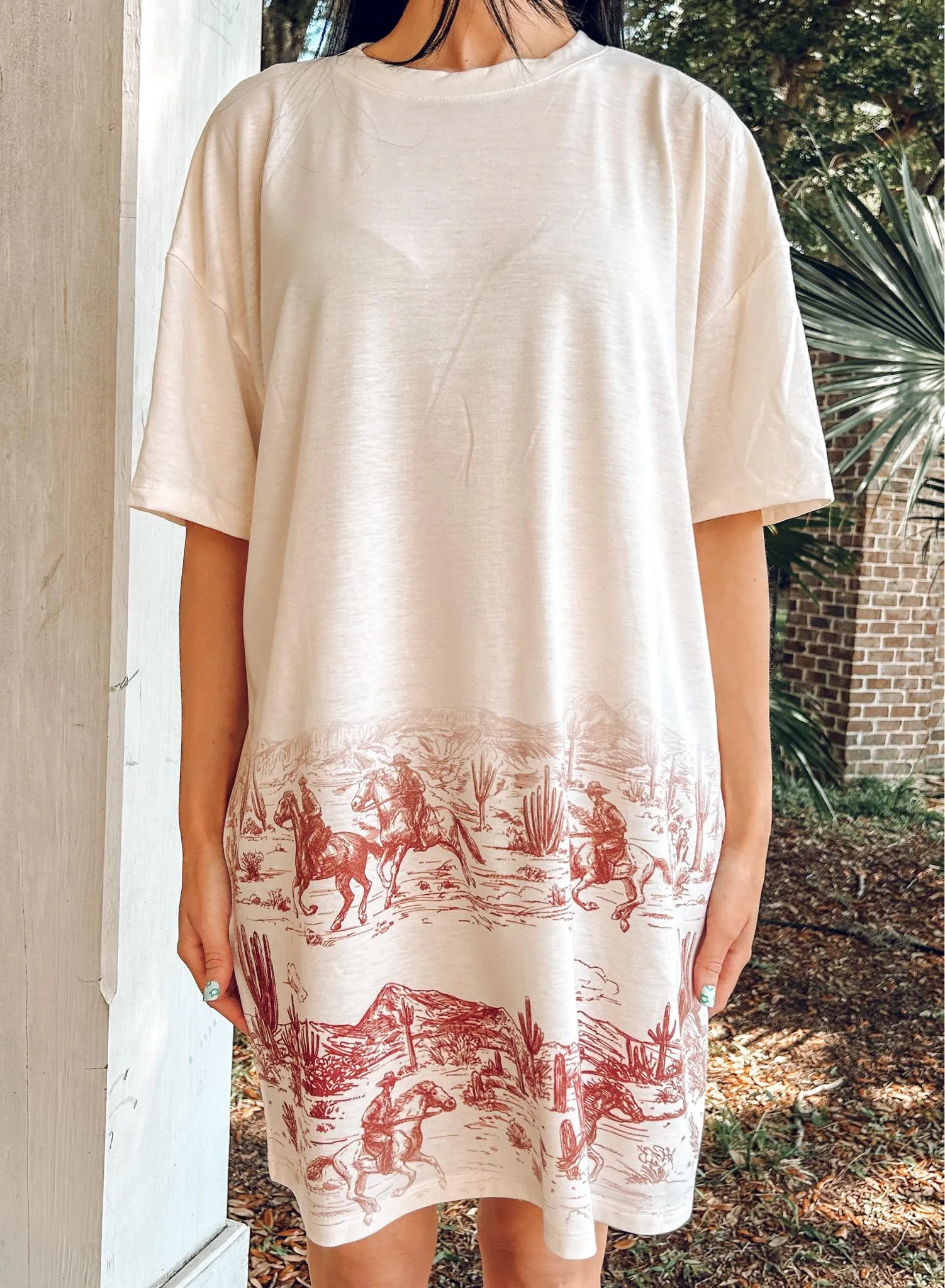 Wild West Graphic Dress | Cream