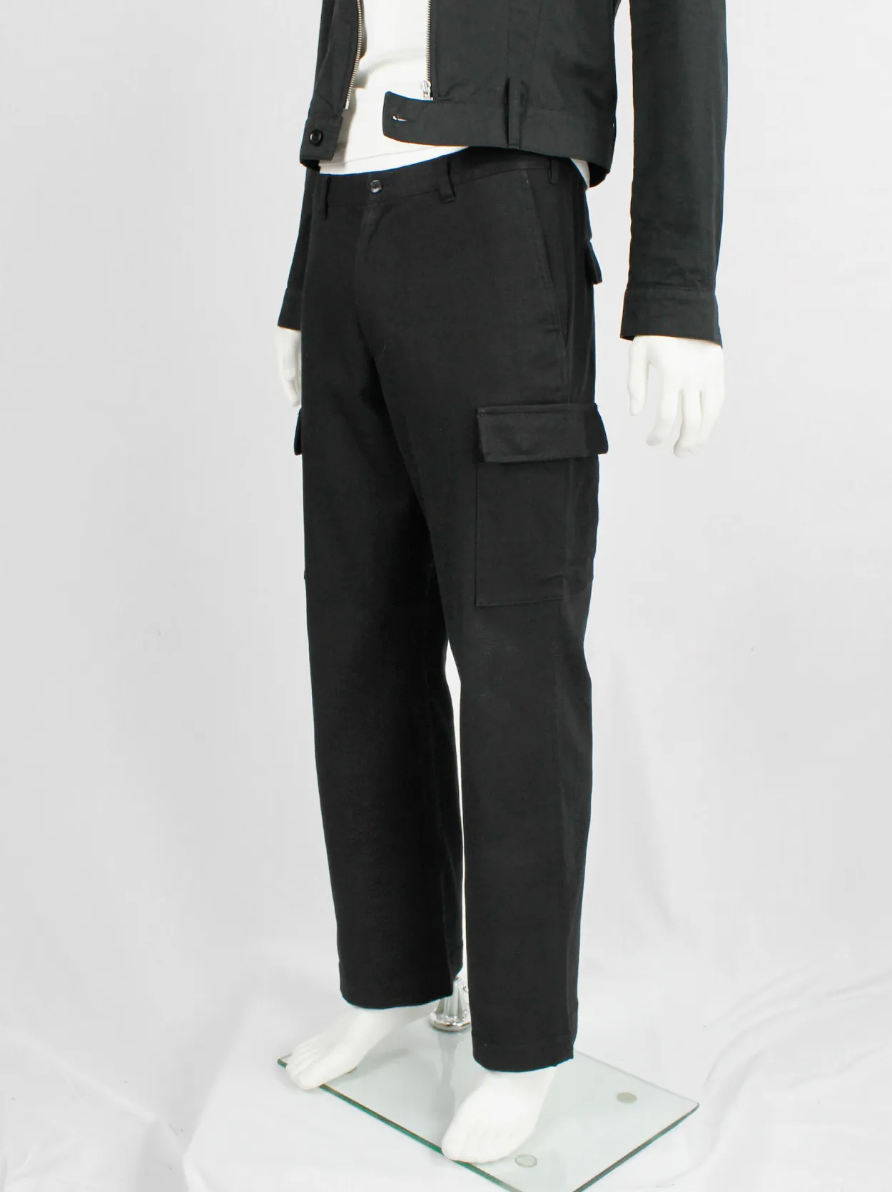 Y’s for men black straight trousers with cargo pockets — early 1990’s