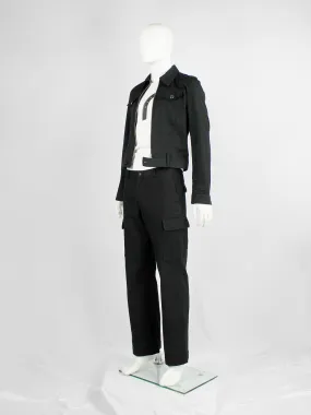 Y’s for men black straight trousers with cargo pockets — early 1990’s