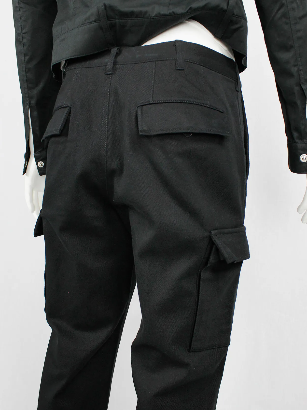 Y’s for men black straight trousers with cargo pockets — early 1990’s