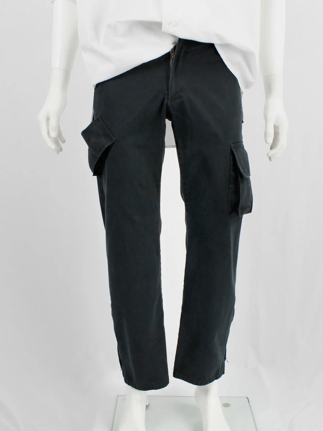 Yohji Yamamoto A.A.R black cargo trousers with pockets on the legs