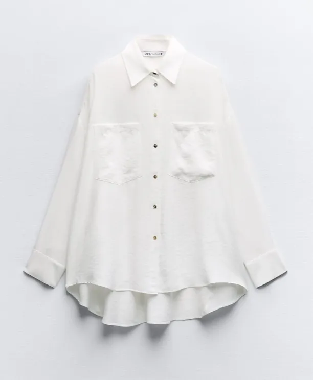 ZARA  |OVERSIZED SATIN EFFECT SHIRT