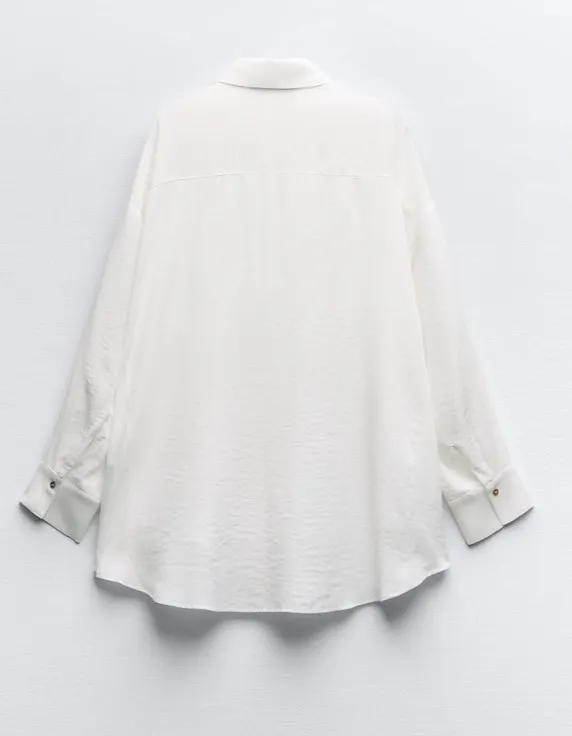 ZARA  |OVERSIZED SATIN EFFECT SHIRT