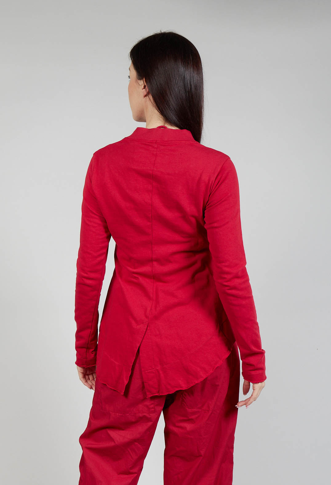 Zip Through Jersey Jacket in Chili